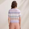 Women's Mulberry Silk Striped Knit T-Shirt