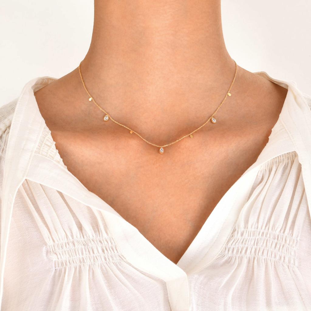 Boho Stainless Steel Chain Necklaces for Women ,Geometric Multi Pendants Gold Plated Multilayer Jewelry