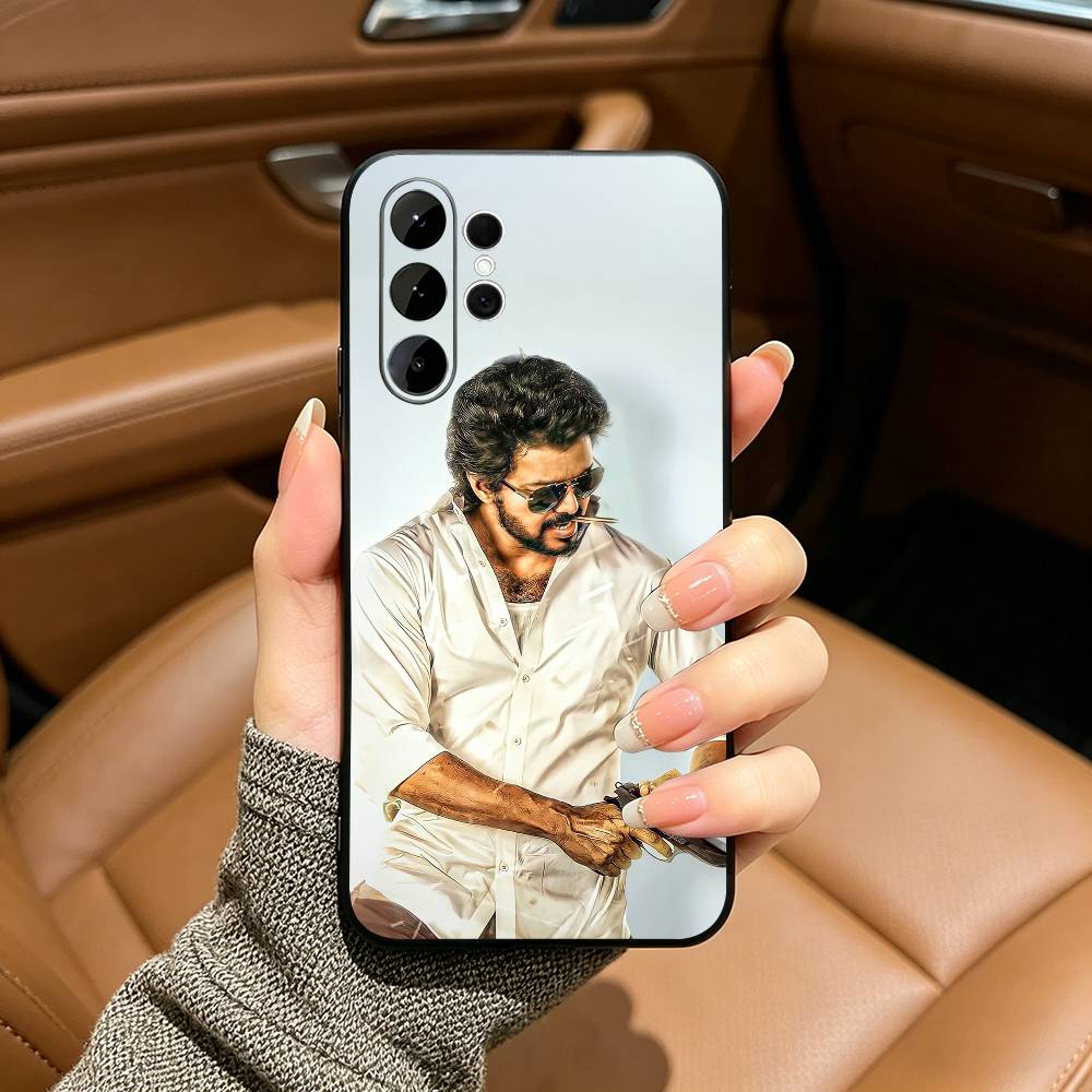 Thalapathy Vijay India Soft Silicone Case for Samsung S25, S24, S21, S22, S23, S30, Ultra, S20, Plus, FE, Lite-Black