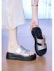Thick-bottomed cool slippers women's summer wear 2025 new fashion muffin bottom beach versatile comfortable soft bottom
