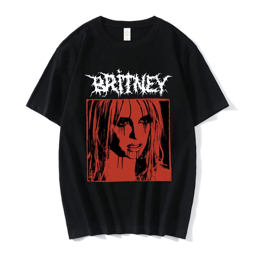Móda 90. let Zpěvačka Britney Spears Krásná fotografie Grafický potisk Tričko Hip Hop Oversized Tričko Harajuku Trička s krátkým rukávem