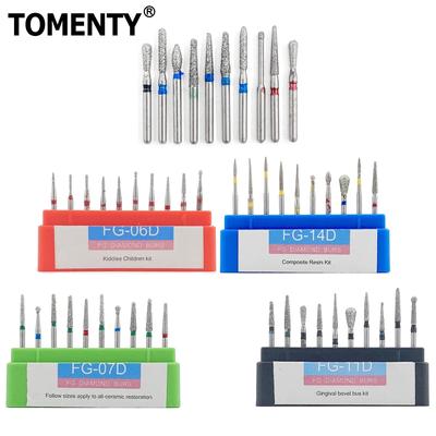 10ks/krabička TOMENTY Dental Diamond Burs Vrták pro vysokorychlostní násadcové zubní frézy FG Series 1,6mm Materiál pro stomatologii