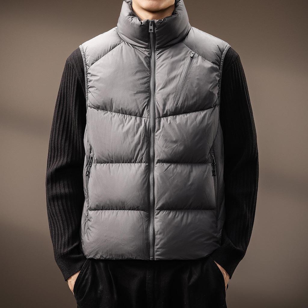 Men's Trendy Stand Collar Down Vest - Autumn/Winter Warm Workwear Jacket
