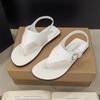 Light luxury and comfortable French retro flat-soled sandals, light summer new sandals, soft soles are not tired
