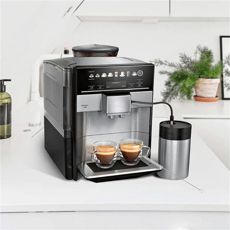 Flexibelt mjölkrörset Reservdel till kaffemaskiner Metallrör med rengöringspenslar Perfekt för kaffeautomater