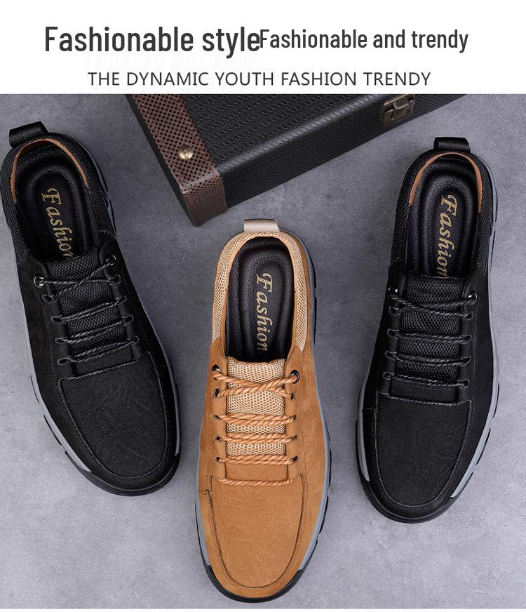 Men's Genuine Leather Low-Top Hiking & Mountaineering Shoes