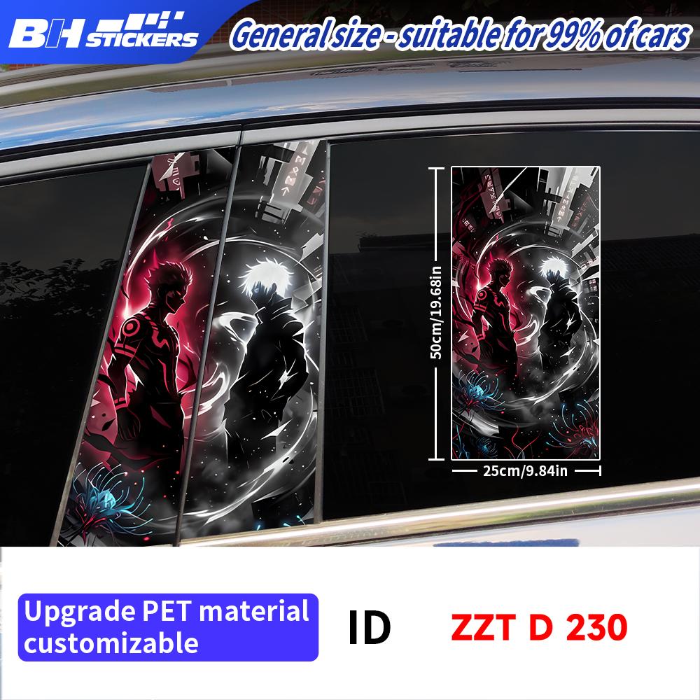 Wasserdichter Satoru Gojo Auto B-Säulen Aufkleber Anime Decal UV-Schutz Vinyl Auto Fenster Folie Außendekoration Zubehör