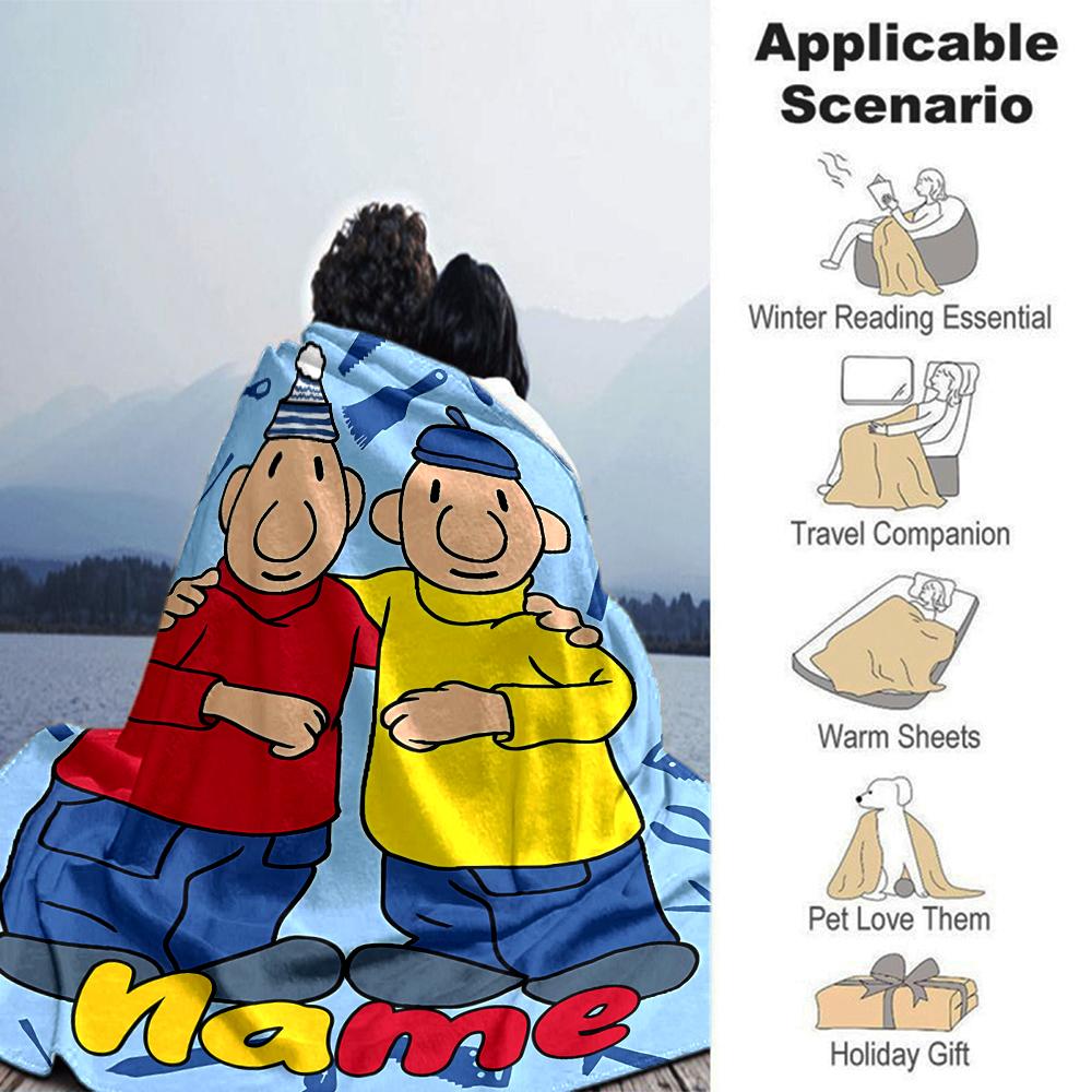 Customiz Name Personality Pat and Mat Blanket Soft &Warm Sofa Office Bed Travel Lunch Break Blanket, Gift Suitable All Seasons