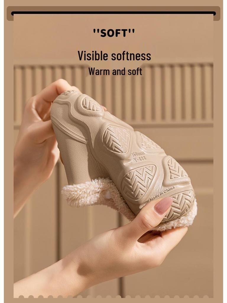 Cozy Waterproof Cotton Slippers for Kids: Warm, Velvet-Lined, EVA, Detachable, for Boys and Girls, Big Kids & Toddlers, Parent-Child Matching