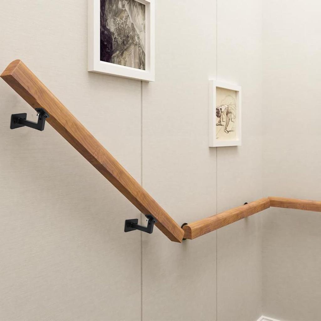 Swivel Handrail Brackets Heavy Duty Adjustable Square Hand Rail Brackets for Staircase Stair, Pack of 4