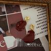 Boucles d'oreilles pendantes vintage en émail rouge bordeaux - Clous de style rétro français