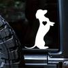 Dachshund Heart Shape Silhouette Vinyl Sticker For Car, Truck, Laptop, 6 Inch/15.3cm White Reflective Carving Decal, Stickers, Wall Decal, Vinyl Decal