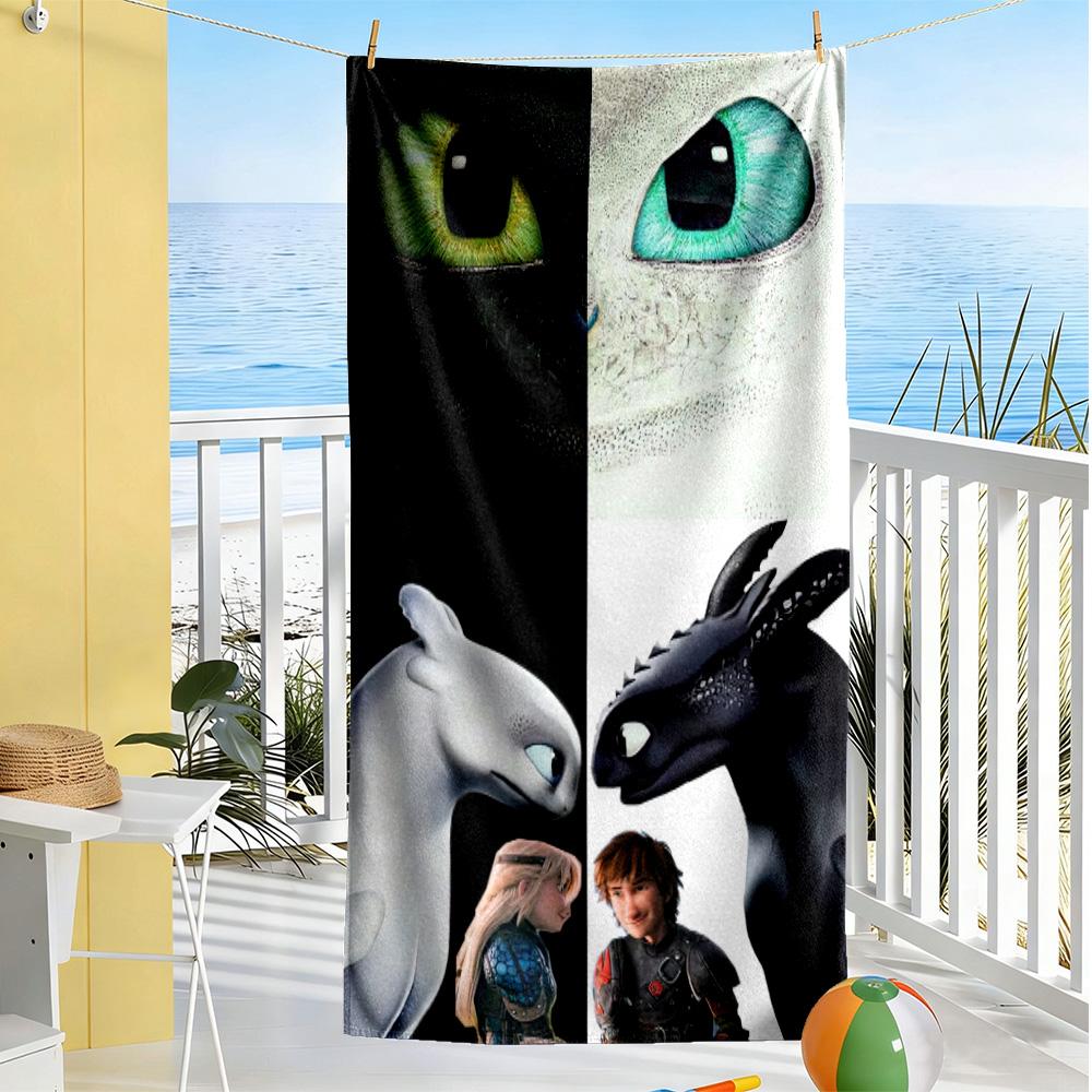 How Train Dragon5 Beach Towel High Absorbency & Quick-Dry Comfortable Lightweight Suitable for Swimming, Gym, Camping, Yoga Vacation