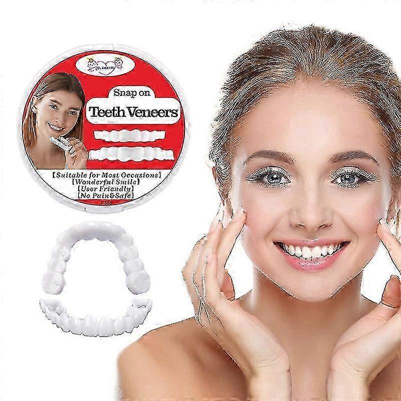 Instant Smile Veneers Top and Bottom Set Cosmetic Teeth Whitening Alternative No Drilling Required