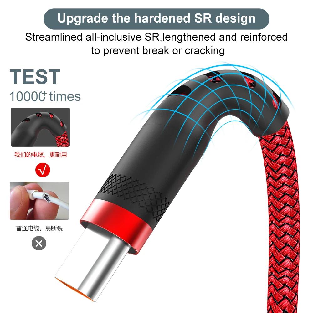 Kabel USB TYPU C 6A USB do szybkiego ładowania 3m 5 metrów Przedłużający kabel do ładowania USB C dla Samsung Xiaomi OPPO OnePlus