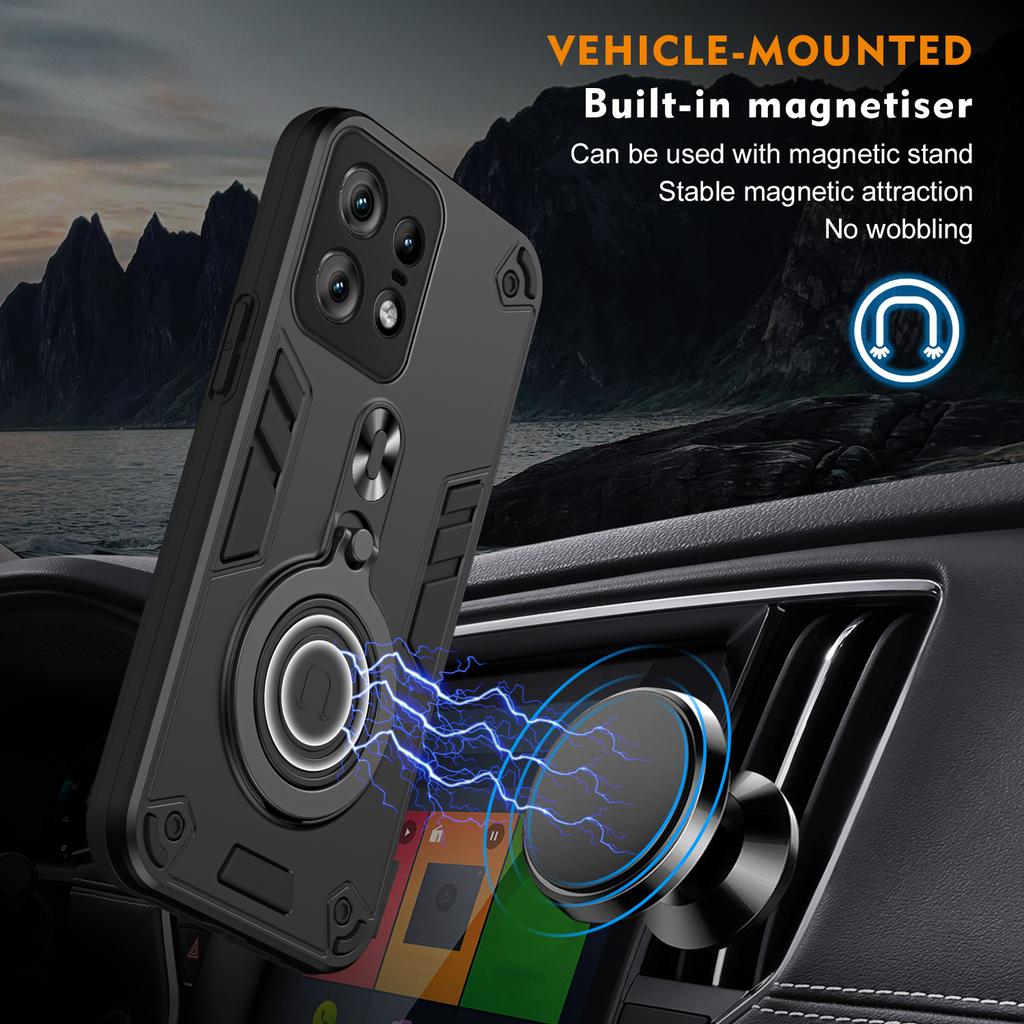 360 ° Rotating Metal Car Bracket Ring Reverse Magsafe Magnetic Armor Phone Case For Motorola Moto EDGE 50 40 PRO 40Neo 50Neo