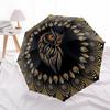 1pc Owl Mandala Automatic Folding Umbrella - Design, Durable Iron Frame for Travel, Outdoor, Beach Fashion Accessory a0920050