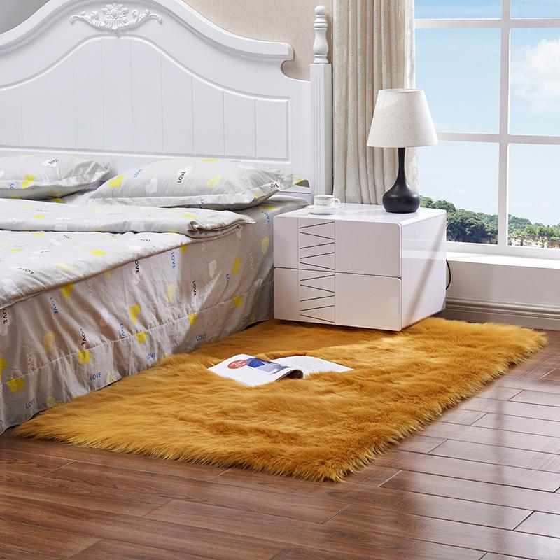 Living Room Plush Carpet Coffee Table White Plush Carpet Bay Window Home Bedroom Bedside Long Haired Floor Mat