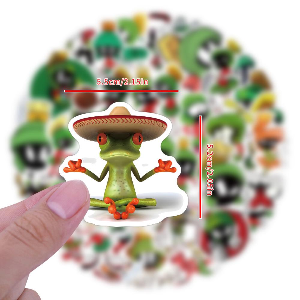 50 Cartoon Funny Frog Graffiti Stickers Cute Children's Goo Card Stickers DIY Mobile Phone Case Suitcase Stickers