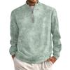 Men's Short Zip Pullover Turtleneck Long Sleeve Top