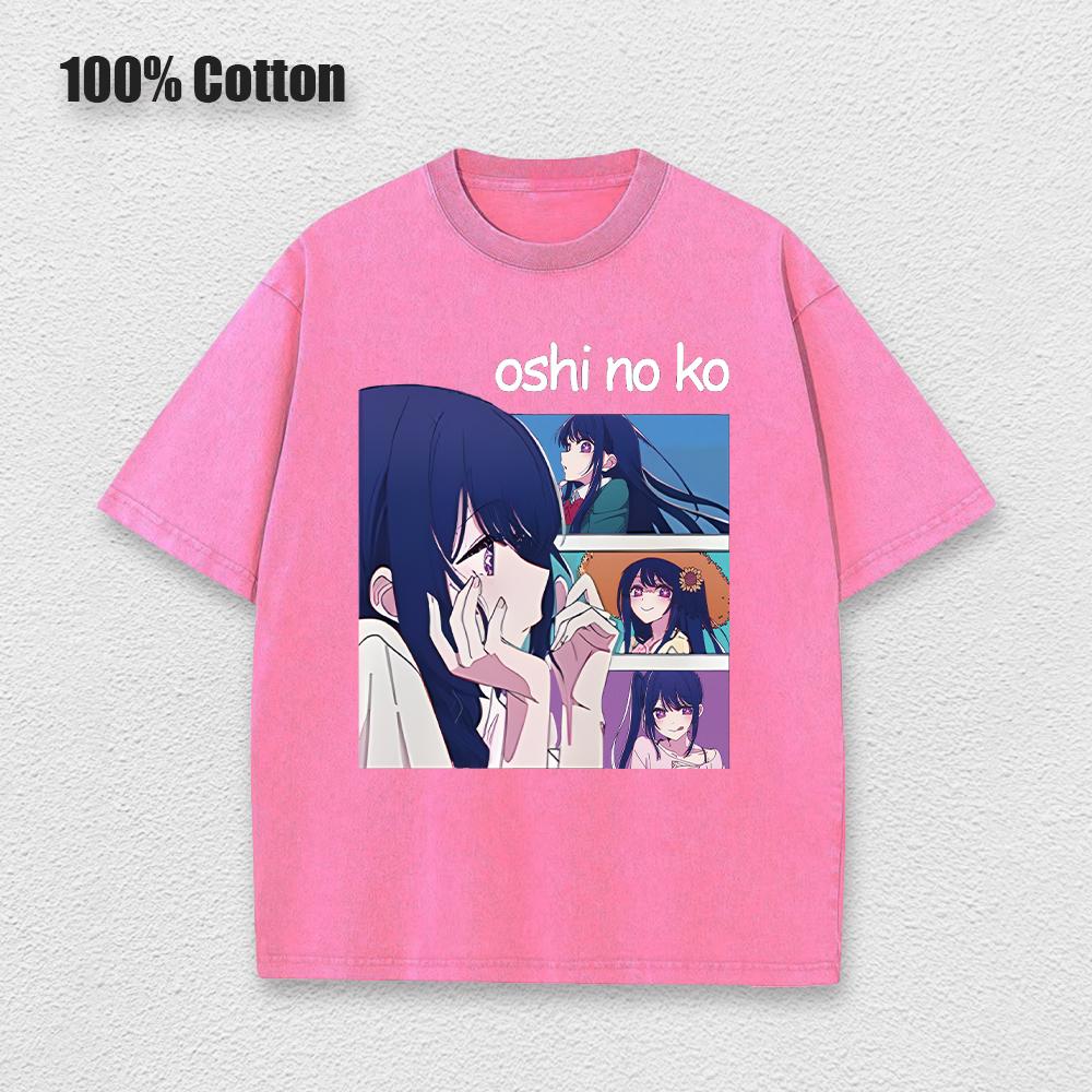Acid Tshirt Kawaii Oshi No Ko Anime Ai Hoshino Cosplay Tshirt Hot Cartoon Fans Otaku TShirt Casual Solid Cotton Unisex Tee