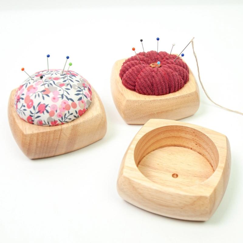 Kissen mit Holzsockel für Nadeln, Nadelhalter-Basis für Patchwork, Nadelhalter, Organizer-Basis für Näh-Anfänger und Enthusiasten