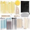 42-Piece Pottery Tool Set: Clay, Stone, Carving Knives, Cutting Tools, Scrapers, DIY Silicone Dotting Pens