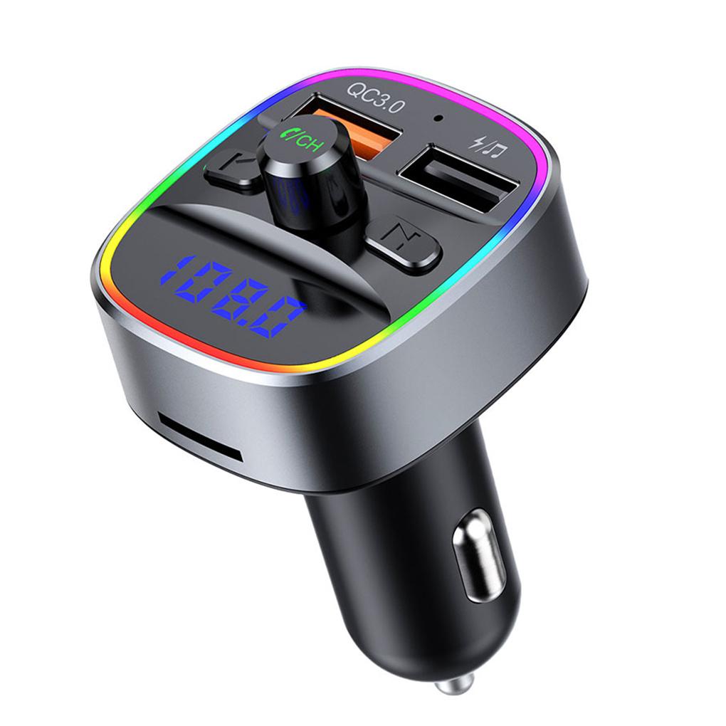 

Car Audio Adapter V5.0 Noise Reduction Car Aux MP3 Player LED Charging Charger Adapter