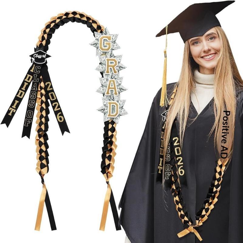 1 Pcs Graduation Lei For Class Of 2026 With Embroidered Grad Letters Perfect For Graduation Events