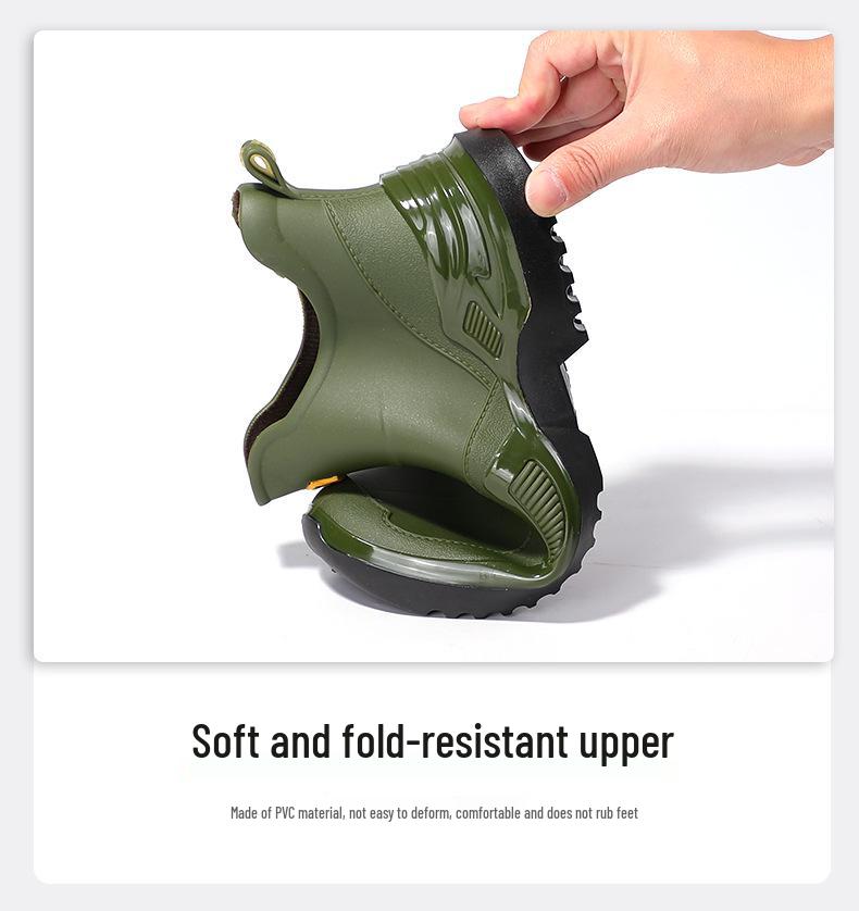 Trendy Men's Waterproof Rubber Rain Boots - Non-slip, Thickened, Sports Style  