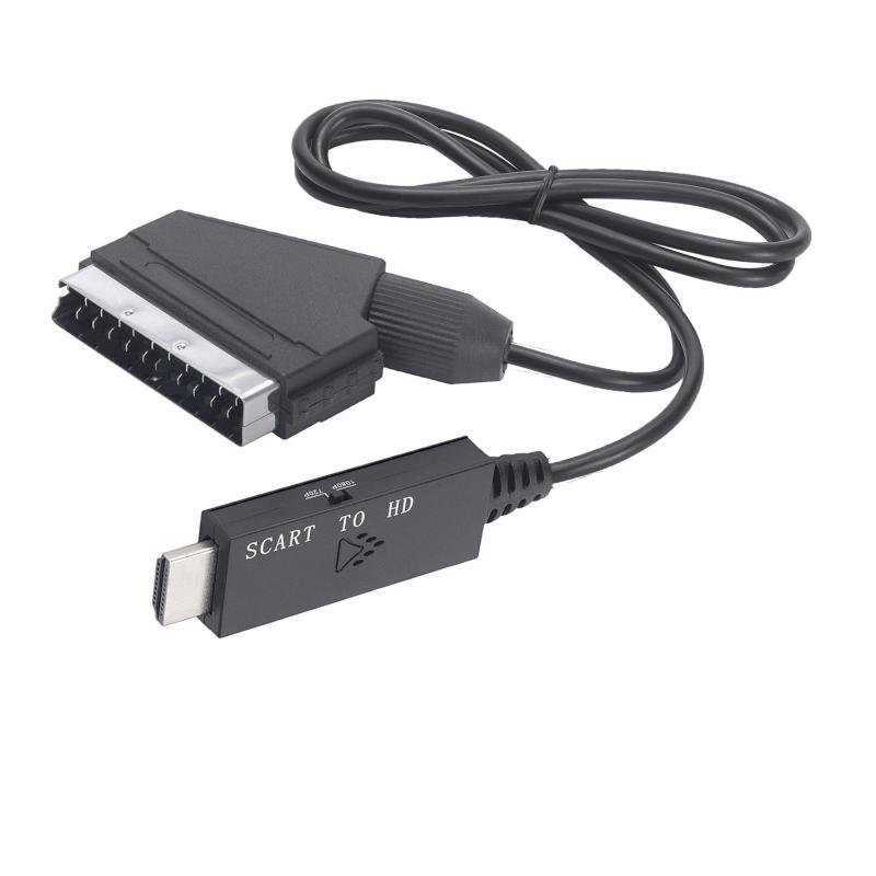 1Set -Compatible Input To Scart Output Plug And Play For Vhs Vcr Dvd Hd -Compatible To Scart Audio Video Converter Cable