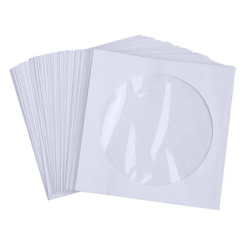 10/50Pcs Cd Dvd Disc Paper Sleeves Envelopes Storage Clear Window Case Flap
