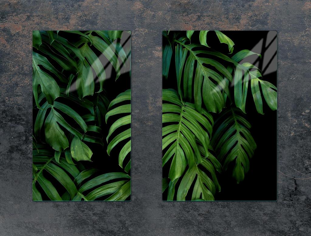 SZKLANA PŁYTA OCHRONNA DO KUCHNI 65x52 MONSTERA