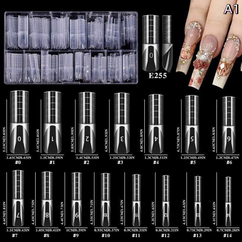 150 Pièces Espace Creux 3D Extension Française Avec Échelle Moule à Ongles Double Forme d'Ongles Couverture Complète Moules Réutilisables d'Extension d'Ongles