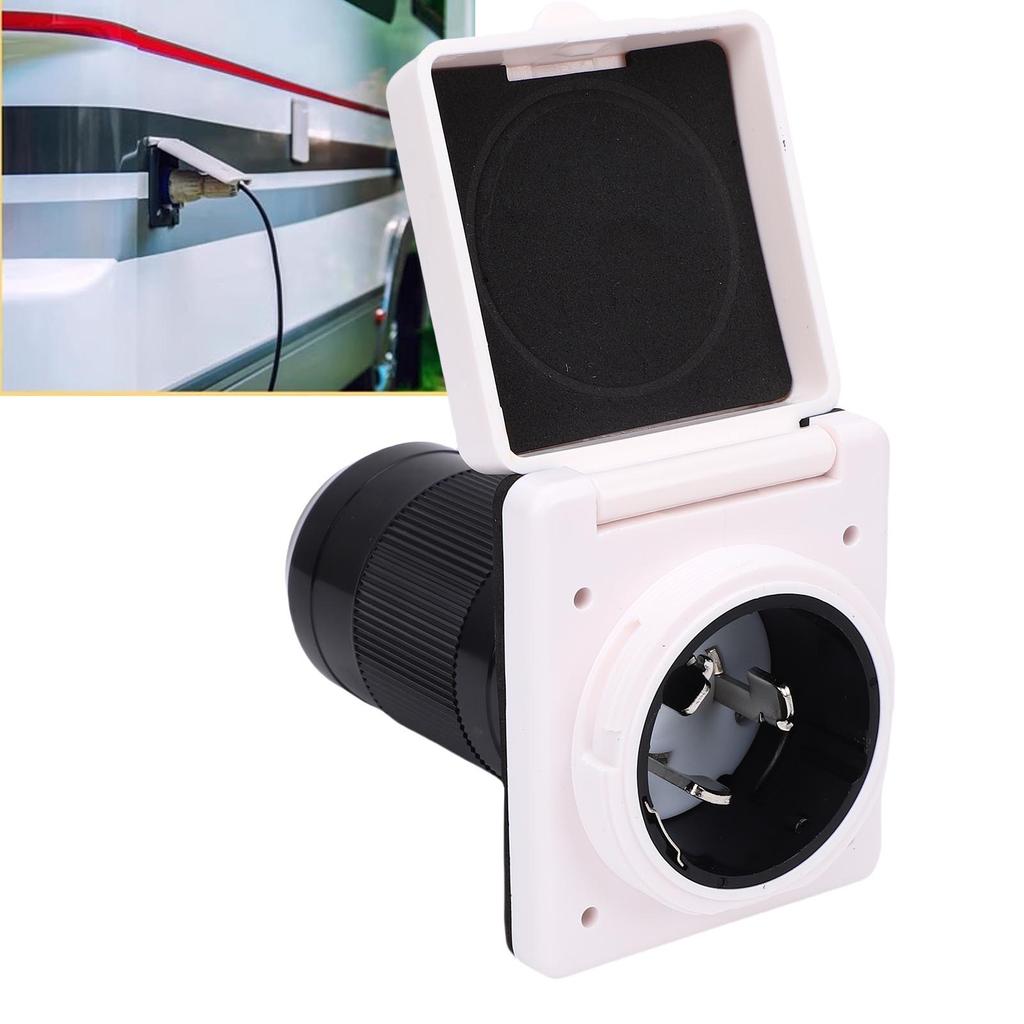 50amp   Lock RV Shore Power Inlet, NEMA SS2-50P RV Power Entor Box, Closed Locking Male Flange Plug Mouth Socket Receptacle for Flange