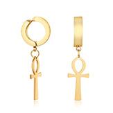 

Gold Color Ankh Cross Earrings Men Stainless Steel Egyptian Cross Jewelry Women Egypt Hieroglyphs Crux Jewelry золотой