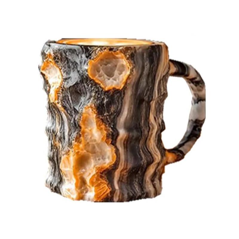 Neue mehrfarbige Mineralglas-Kaffeetasse, Bunte Kristall-Weihnachtstassen, Elegante luxuriöse mineralfarbene Kristalltasse