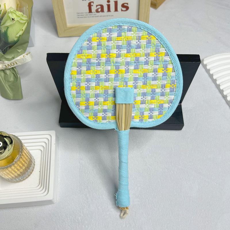 

Colorful Handmade Palm-Leaf Fan Chinese Style Straw Bamboo Woven Fan Summer Anti-Mosquito Cooler Handfan Home Decor Pendant