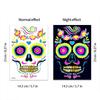 Mexico Day of the Dead Luminous Facial Tattoo Sticker Halloween Party Decoration Halloween Dress Up Day of the Dead DIY Party
