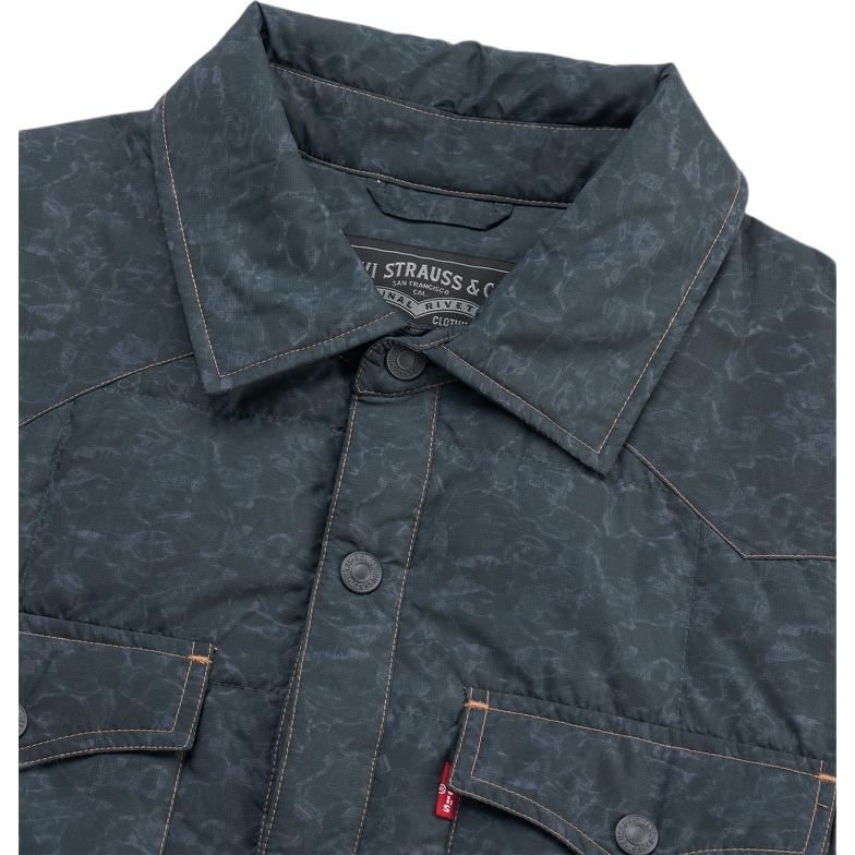 Levis FW24 Performance Warm Fleece Series Printed Snap Button Loose Multi-Pocket Logo Down Jacket Men Jacket 0017P-0001