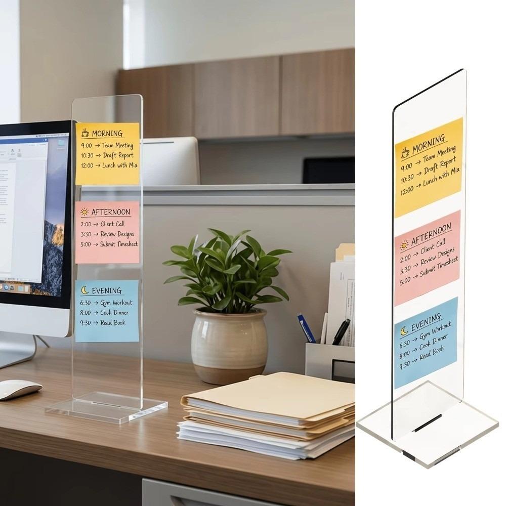 Detachable Memo Message Board Acrylic Desktop Reminder Board Sticky Note Holder Stand  Home Office