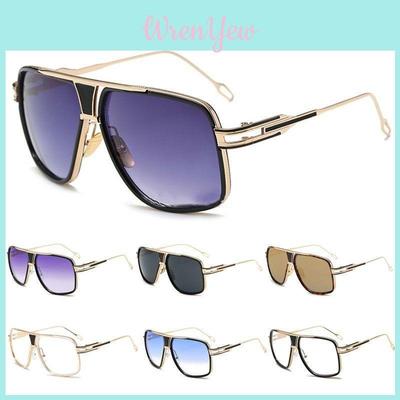 Square Top Flat Retro Vintage Big Oversized Aviator Sunglasses Mens Usa Womens