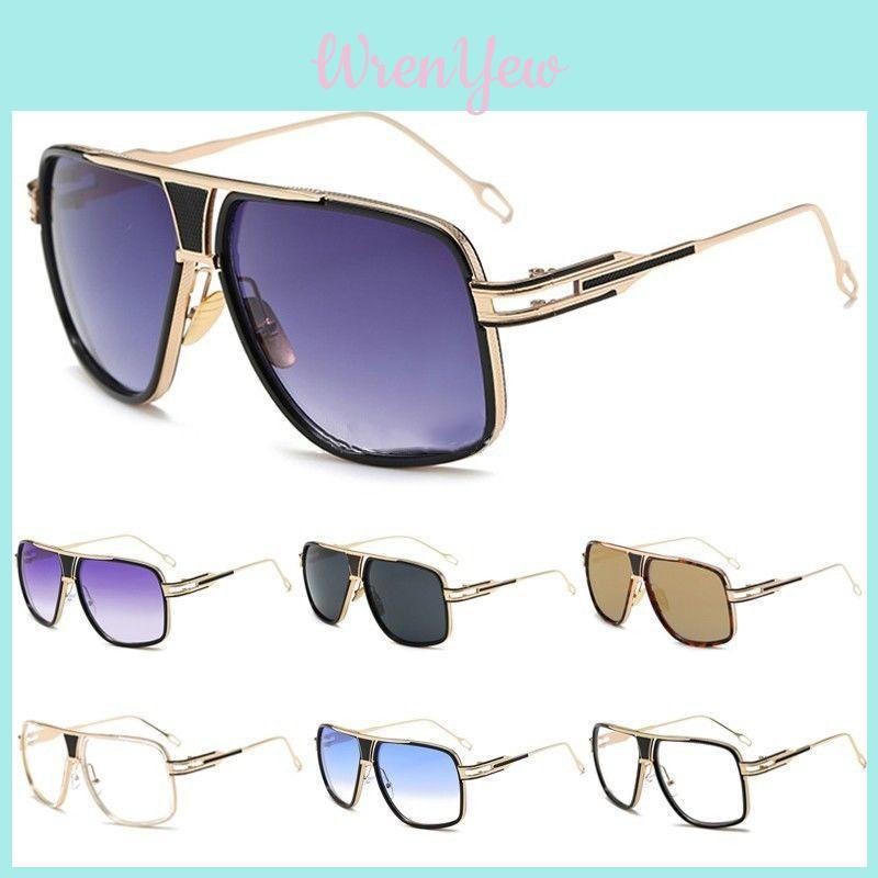 Square Top Flat Retro Vintage Big Oversized Aviator Sunglasses Mens Usa Womens
