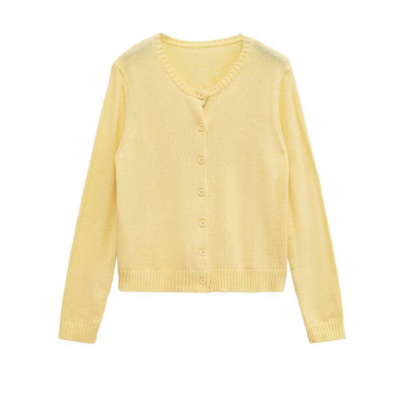 European and American Style, New Women's Fashion, Versatile, Cross-border Wool Blend Crew Neck Knit Cardigan
