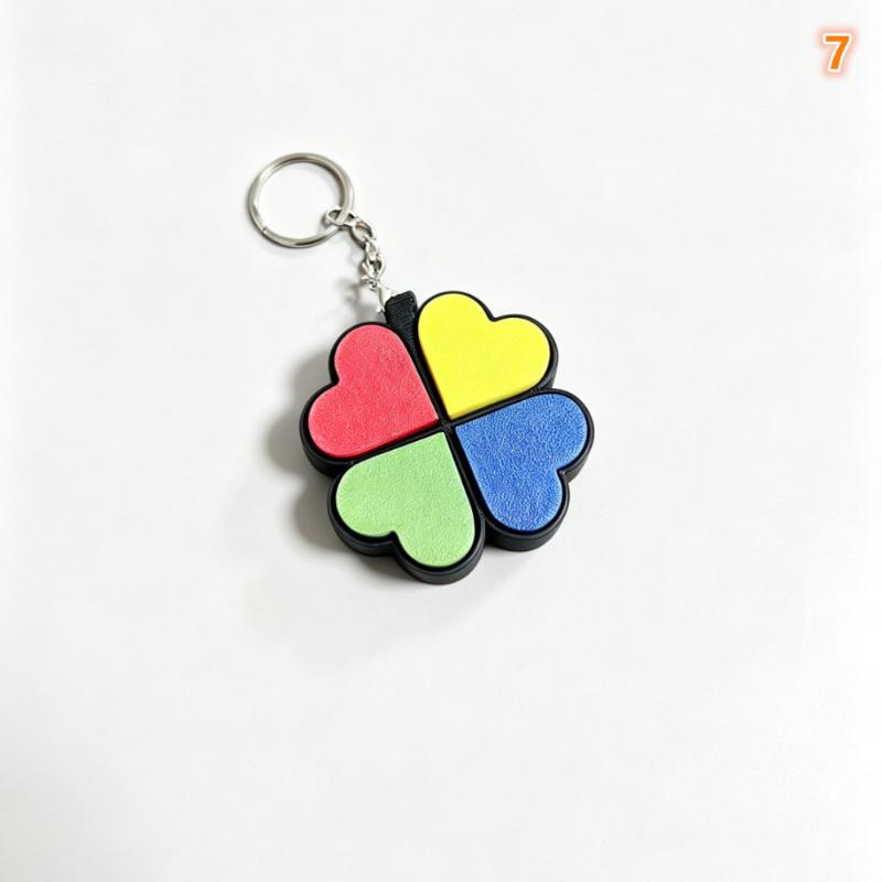 Lucky Four-Leaf Clover Keychain Clickable Buttons Stress Relief Toy Backpack Pendant Party Gift For Kids Adults