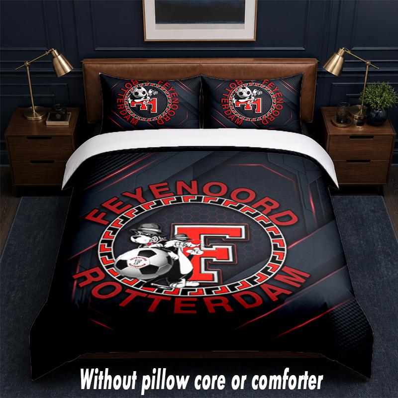 Feyenoord Design Bett Bettwäsche Set 1 Bettbezug + 2 Kissenbezüge Weich Atmungsaktiv Haushalt Bettwäsche