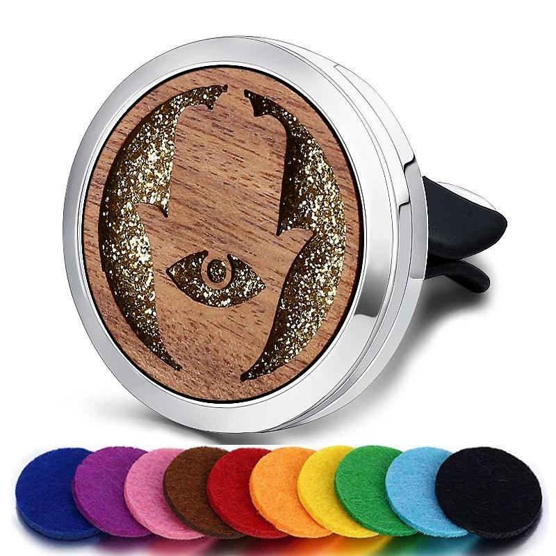 Refillable Car Air Freshener Smell Natural Wood Perfume Diffuser Clip Auto Vent Freshener Decoration Interior Accessories