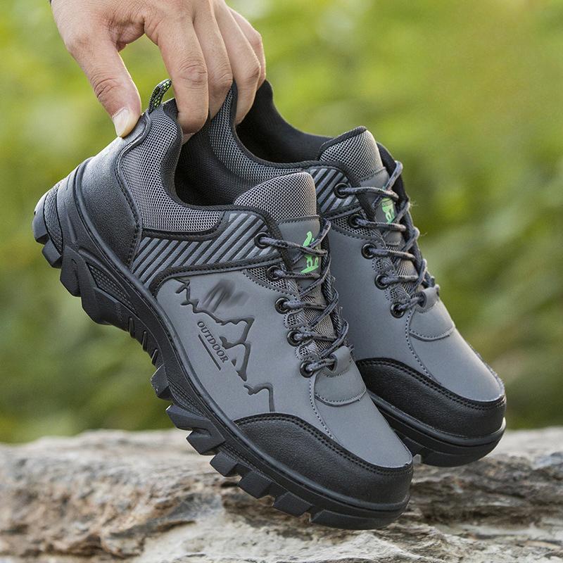 Autumn and Winter New Men's Shoes Leather Outdoor Climbing Boots Platform Plus Men's Work Shoes Trendy Casual Shoes