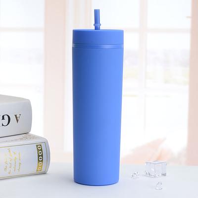 Straw Cup Colorful Plastic Simple Style Comfortable Hand Feeling Large Capacity Drinking Straw Bottle