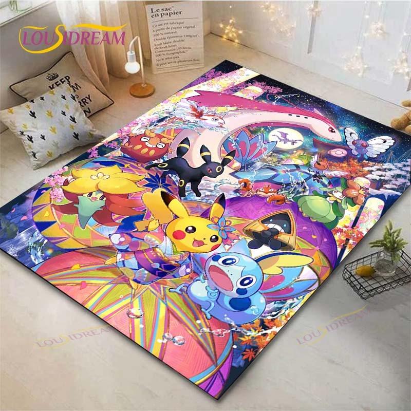 Pokémon Pikachu Teppich Wohnzimmer Schlafzimmer Bettvorleger Arbeitszimmer Computerstuhl Heimtextilien Fußmatte Teppich